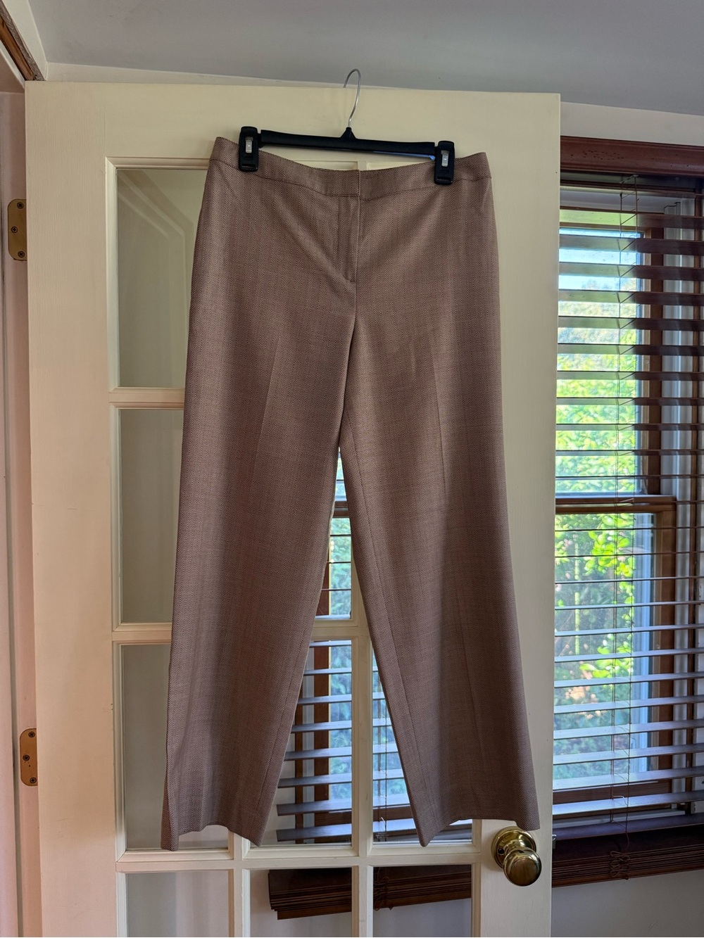 St. John Taupe Straight-Leg Trousers